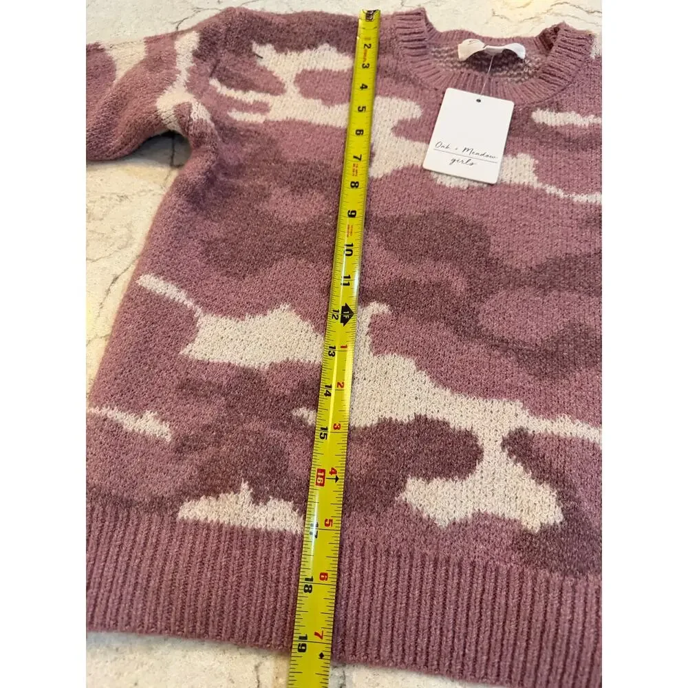 💕 Girls Pink Camo Sweater – Size 10/12 | NWT 💕